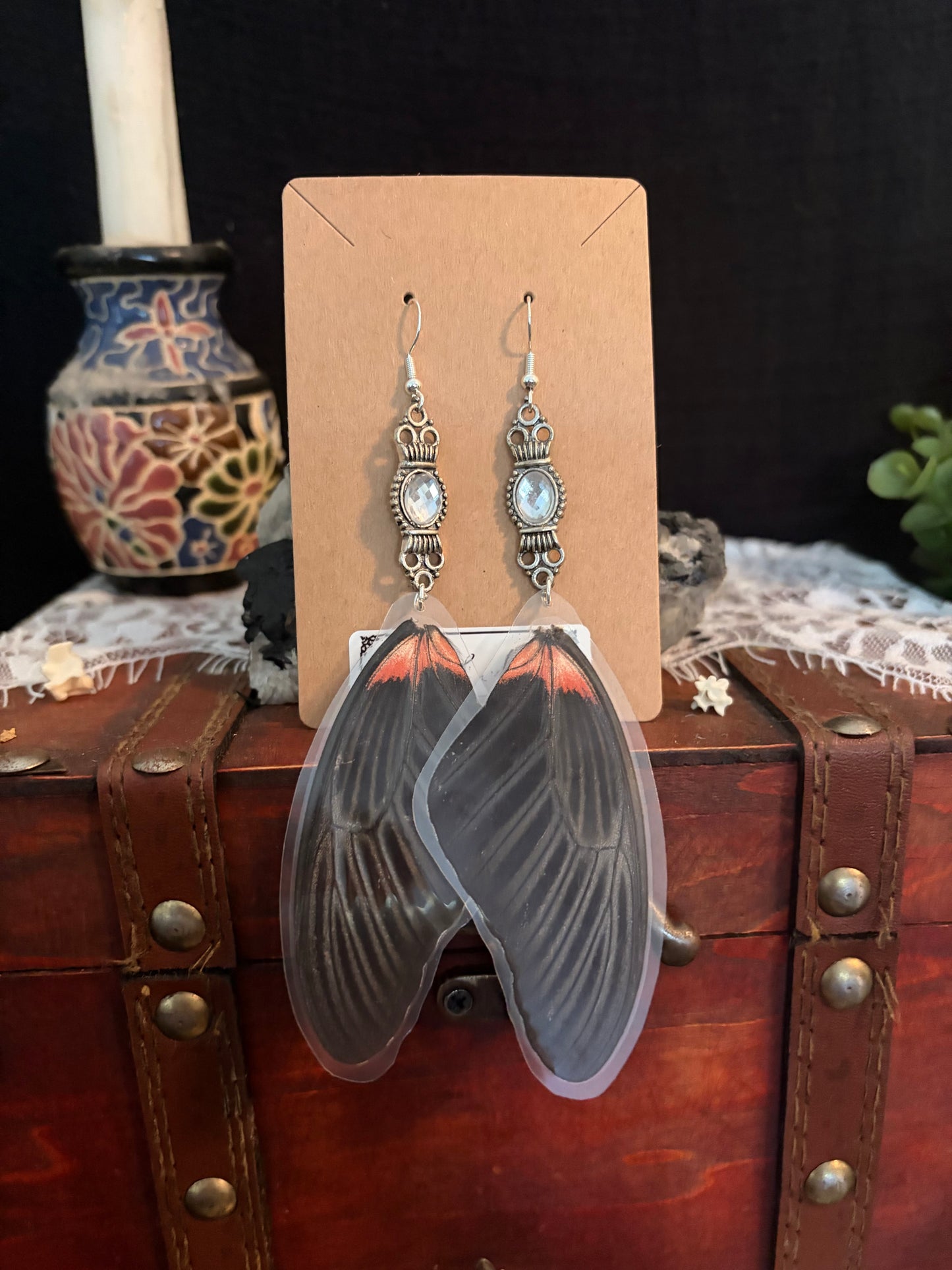 Butterfly Wing earrings ethereal dangles BWE FHC
