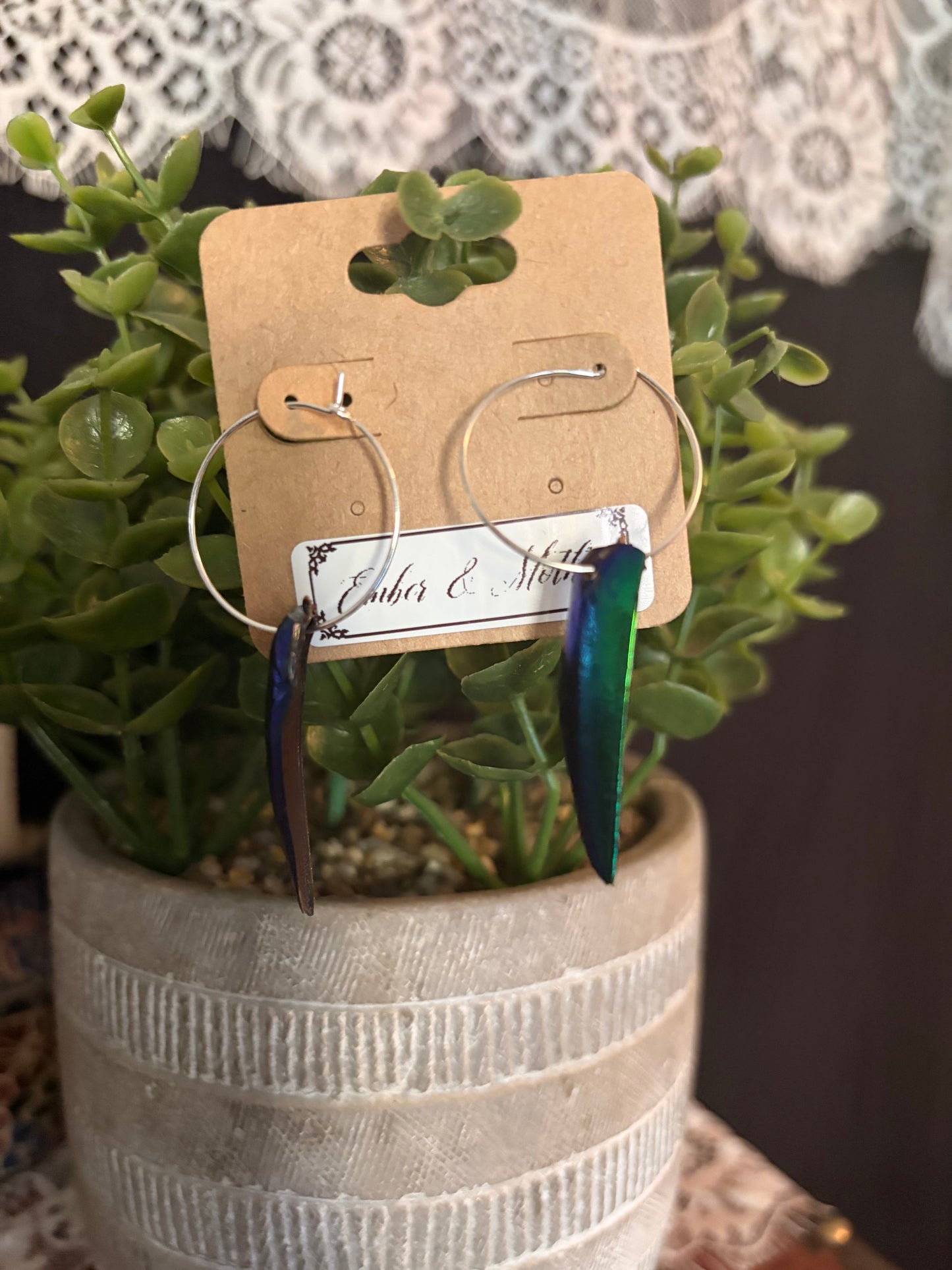 Beetle Wing earrings ethereal dangles BWE FHC