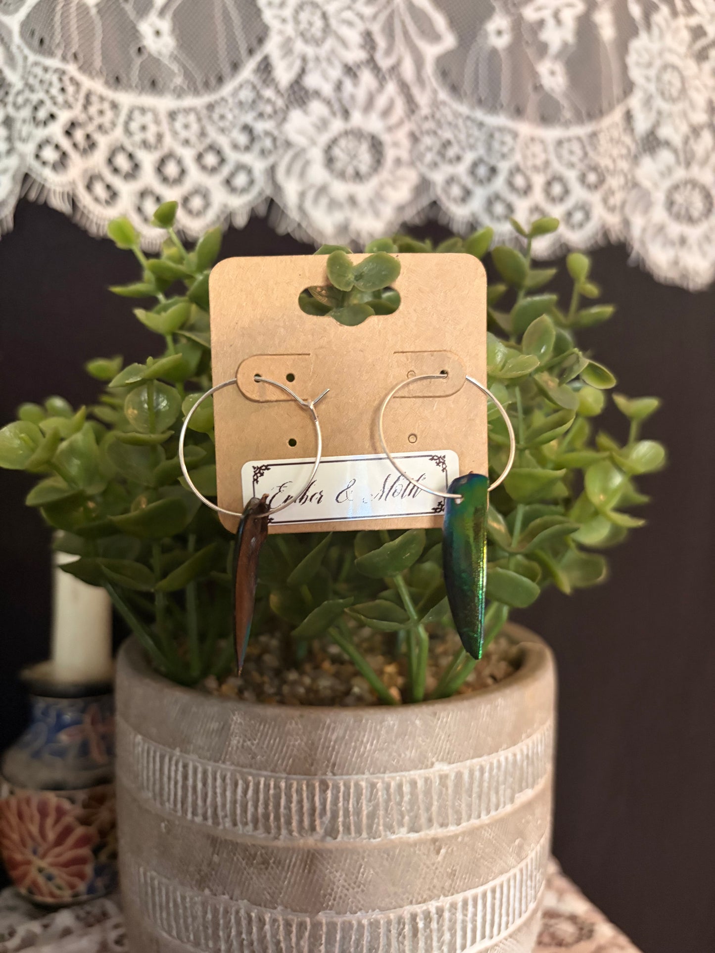 Beetle Wing earrings ethereal dangles BWE FHC