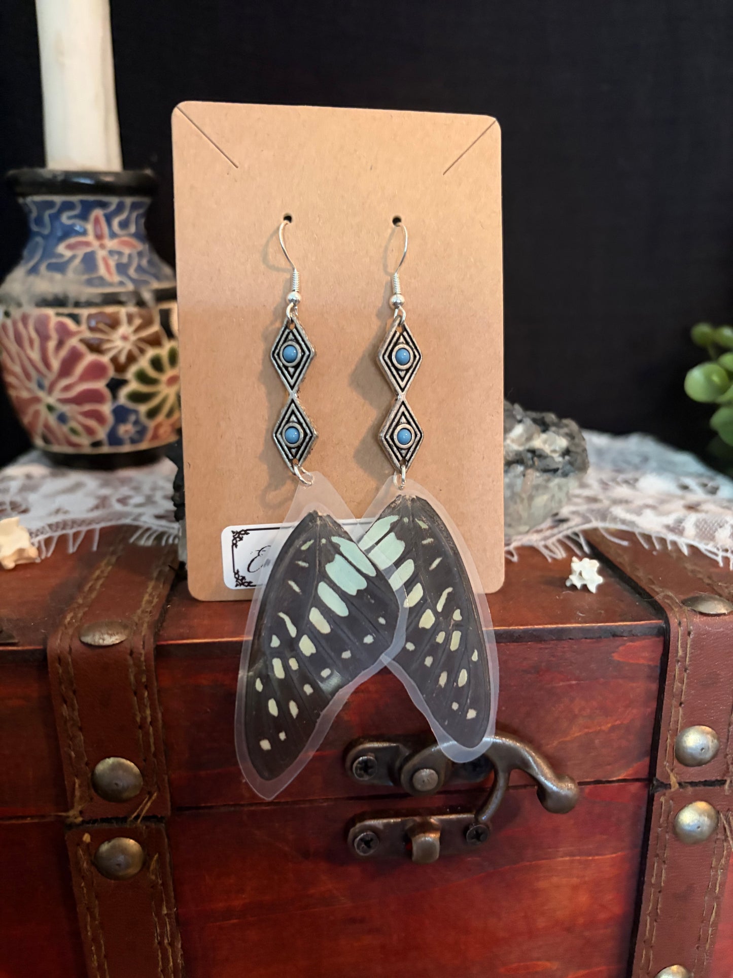 Butterfly Wing earrings ethereal dangles BWE FHC