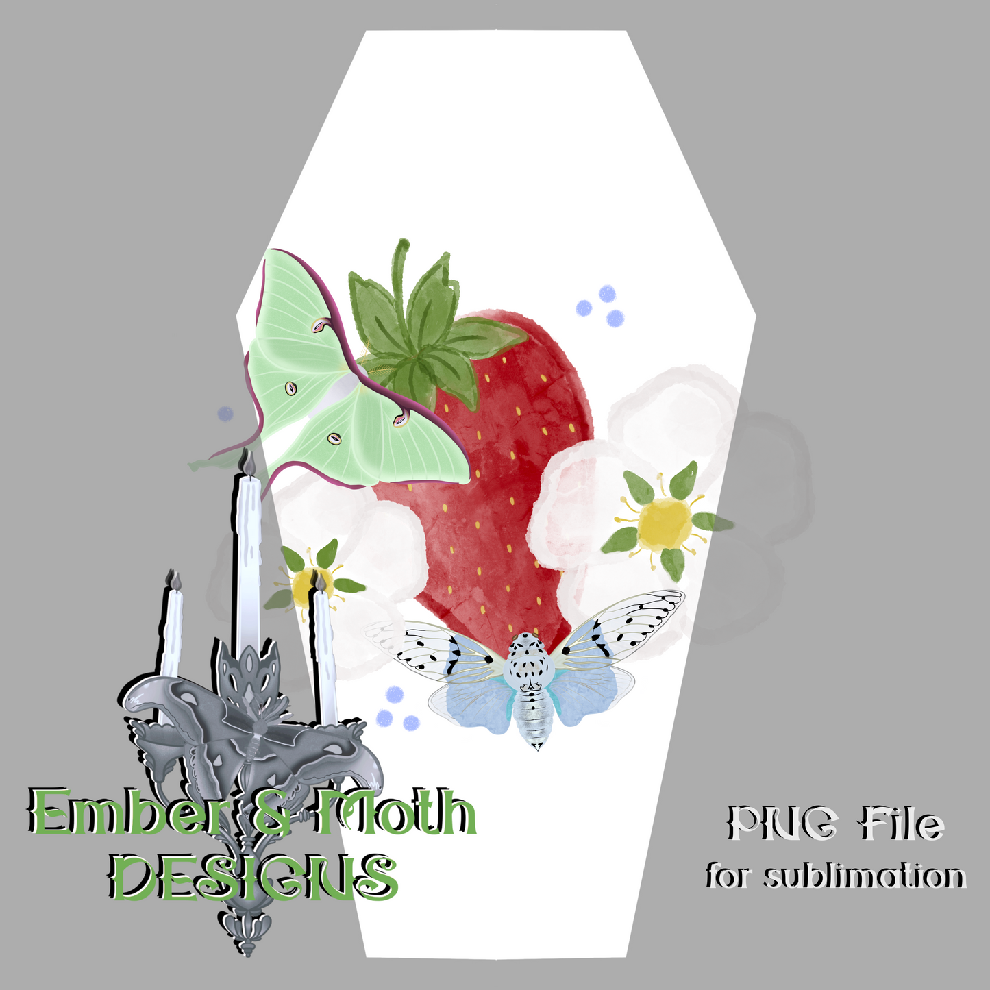 Fae Collector Strawberry Watercolor Seamless & PNG