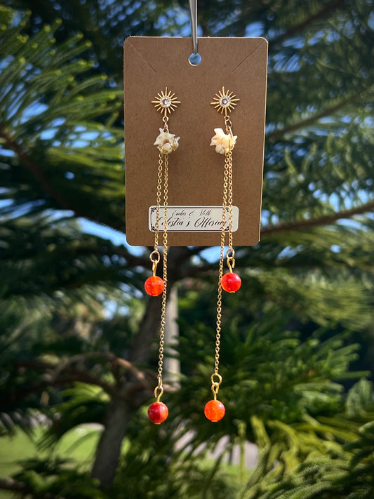 Celestia’s Offering Dangles in 18k gold plated 9.25 Sterling Silver VEE Ethereal earrings