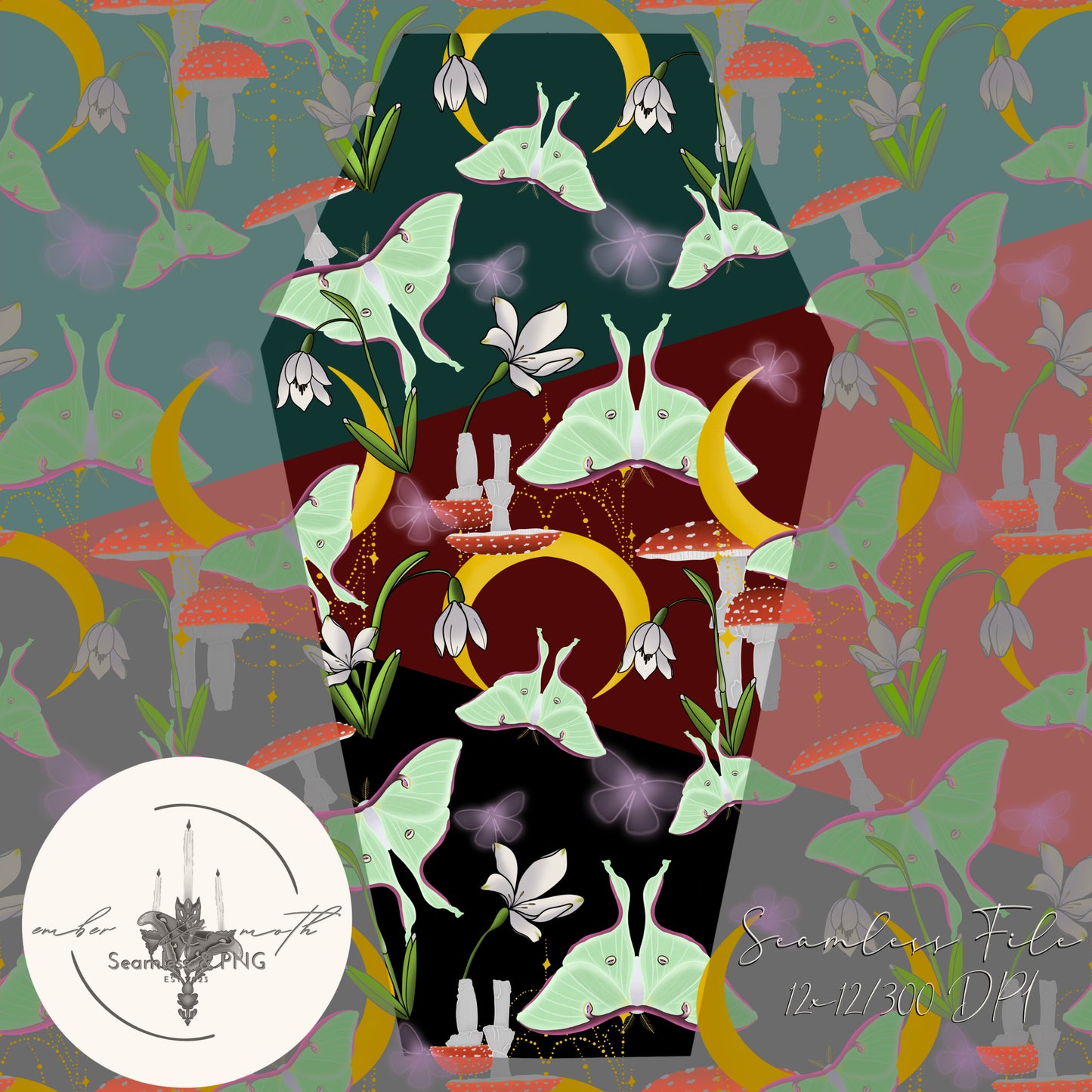 Mini Witches seamless & PNG bundle witchez collection