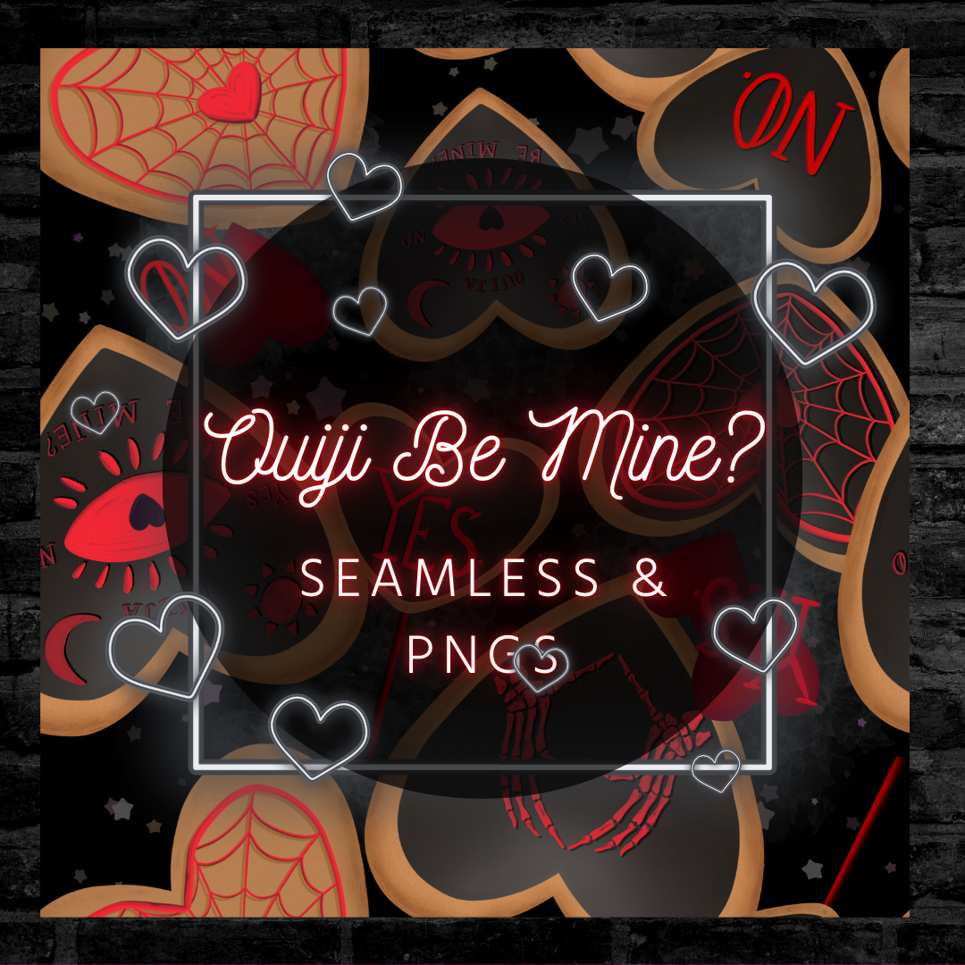 Ouiji Be Mine? seamless & PNGs