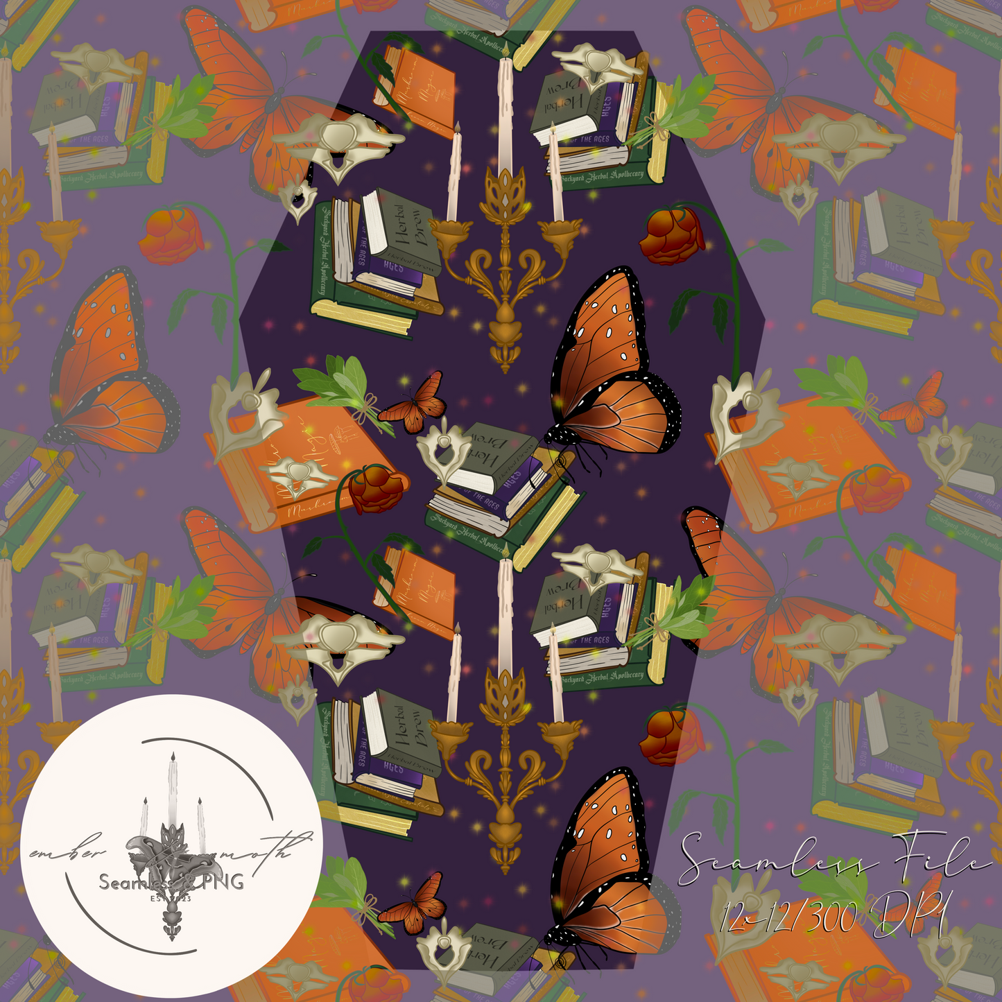 Mini Witches seamless & PNG bundle witchez collection
