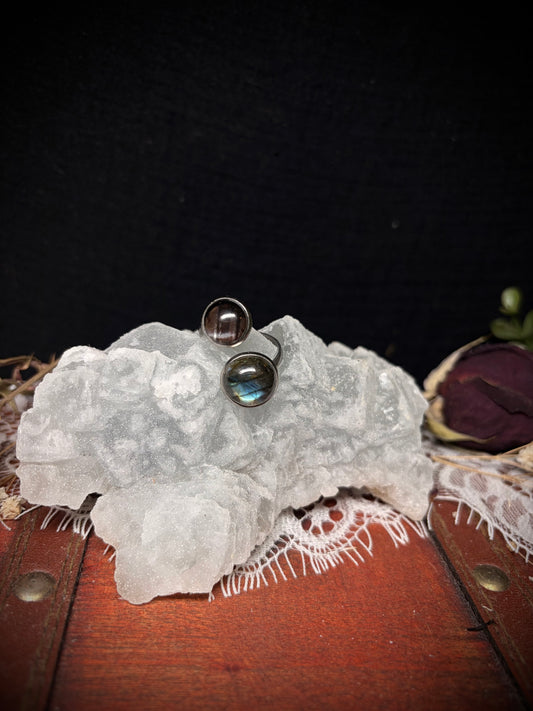 Labradorite & Real Butterfly Wing ring ethereal EMR