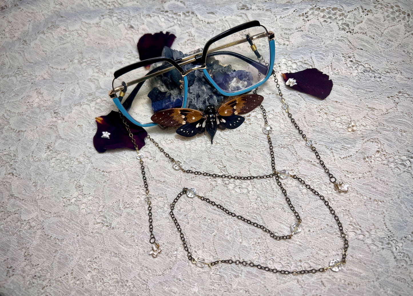 Ossian’s Gaze Glass or Faux Beads glasses chains SGH