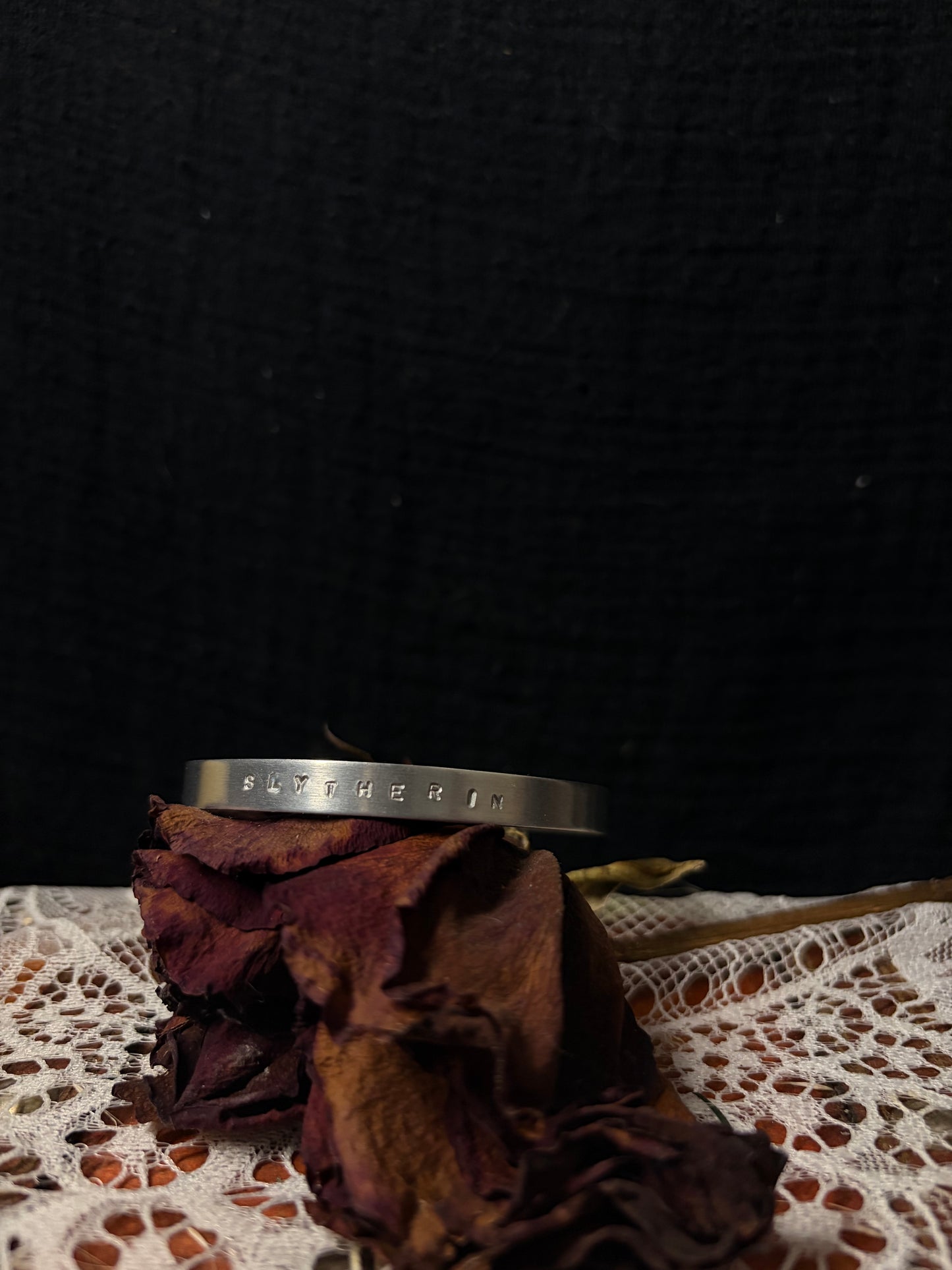 stamped stainless cuff bracelet ethereal