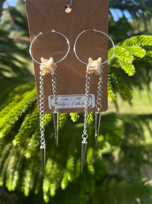 Martyr’s Cathedral Hoop dangles in 9.25 Sterling Silver VEE Ethereal earrings