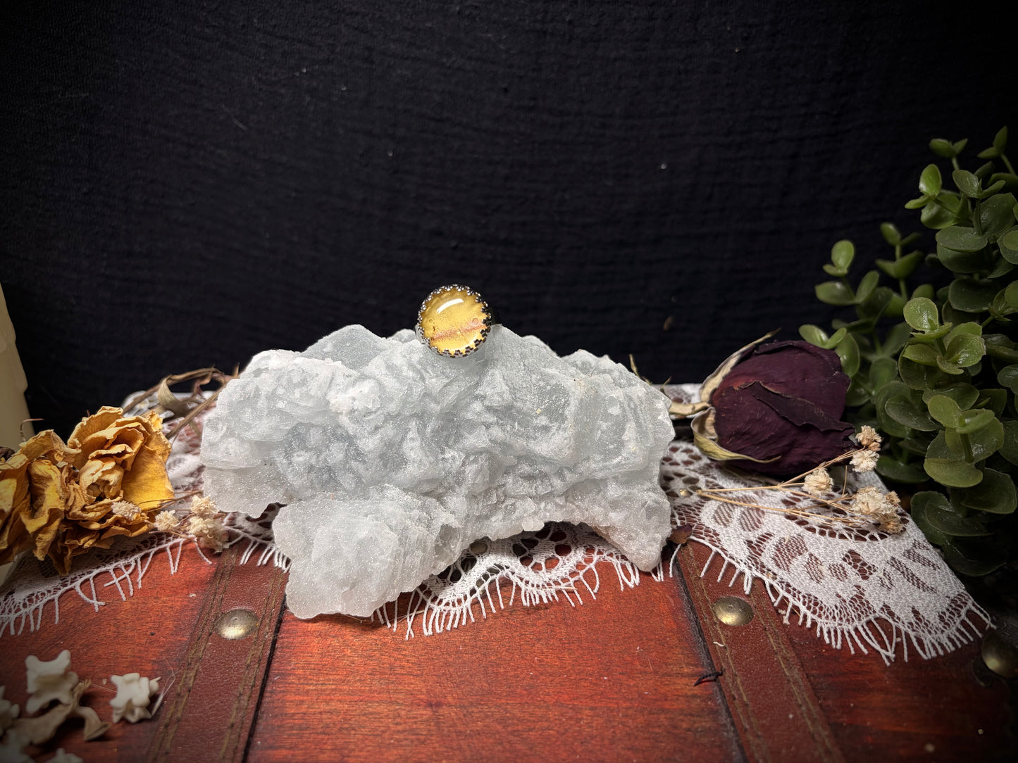 Real Moth Wing ring ethereal EMR