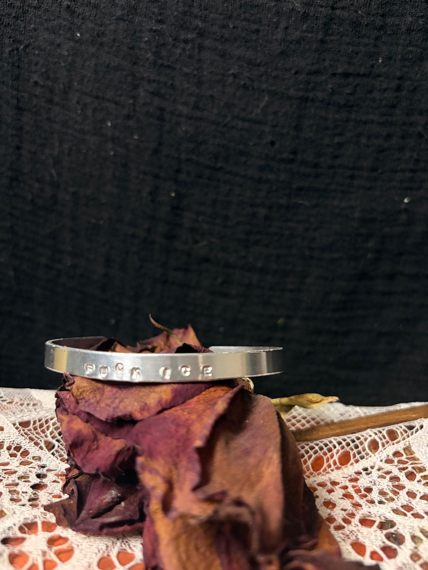 F*ck I*e stamped stainless cuff bracelet ethereal