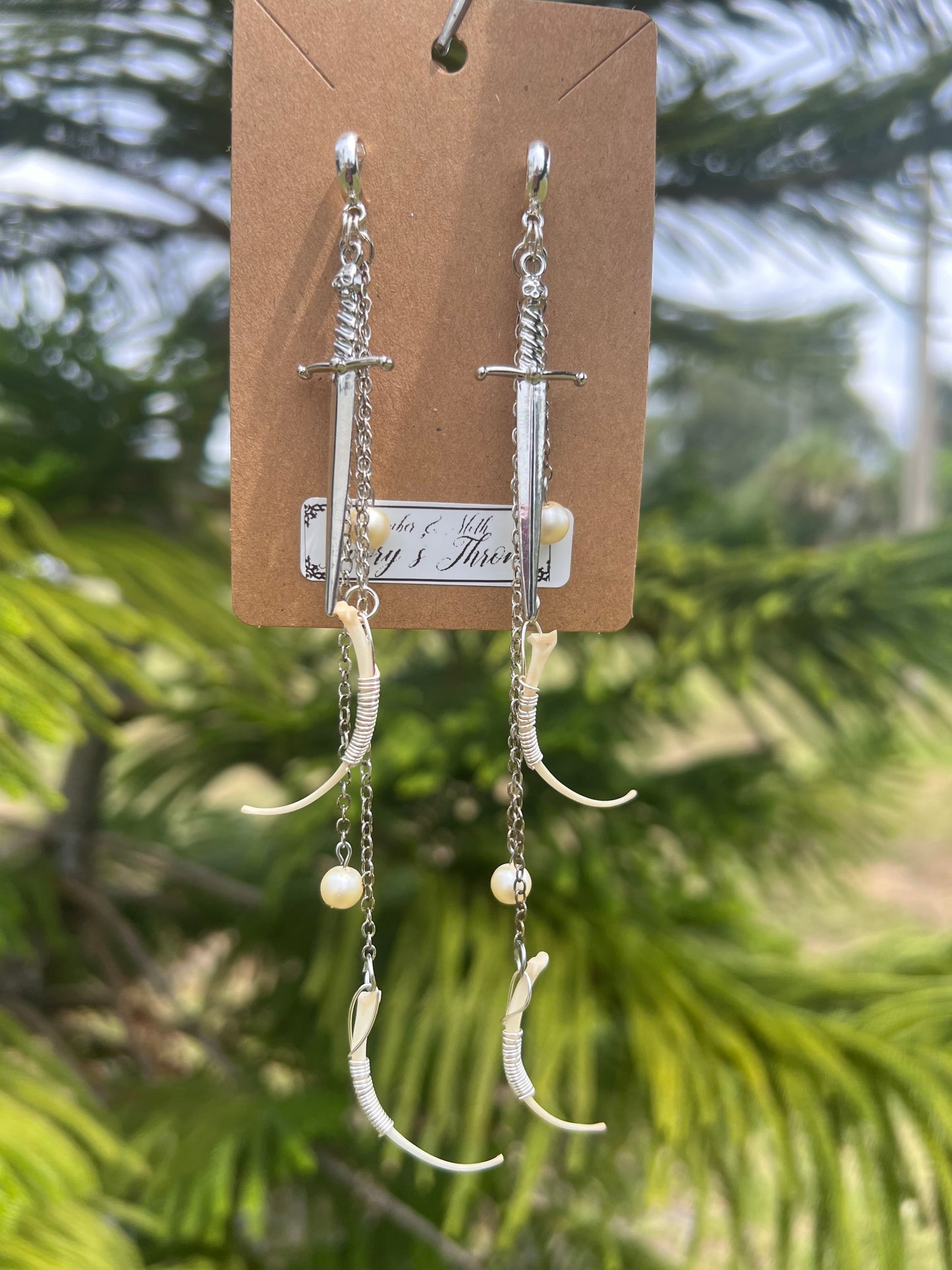 Ivory’s Throne Dangles in 9.25 Sterling Silver VEE Ethereal earrings