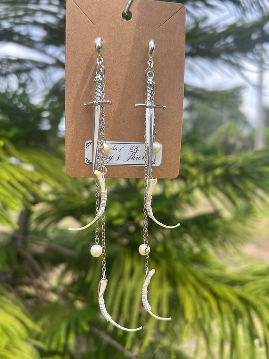 Ivory’s Throne Dangles in 9.25 Sterling Silver VEE Ethereal earrings