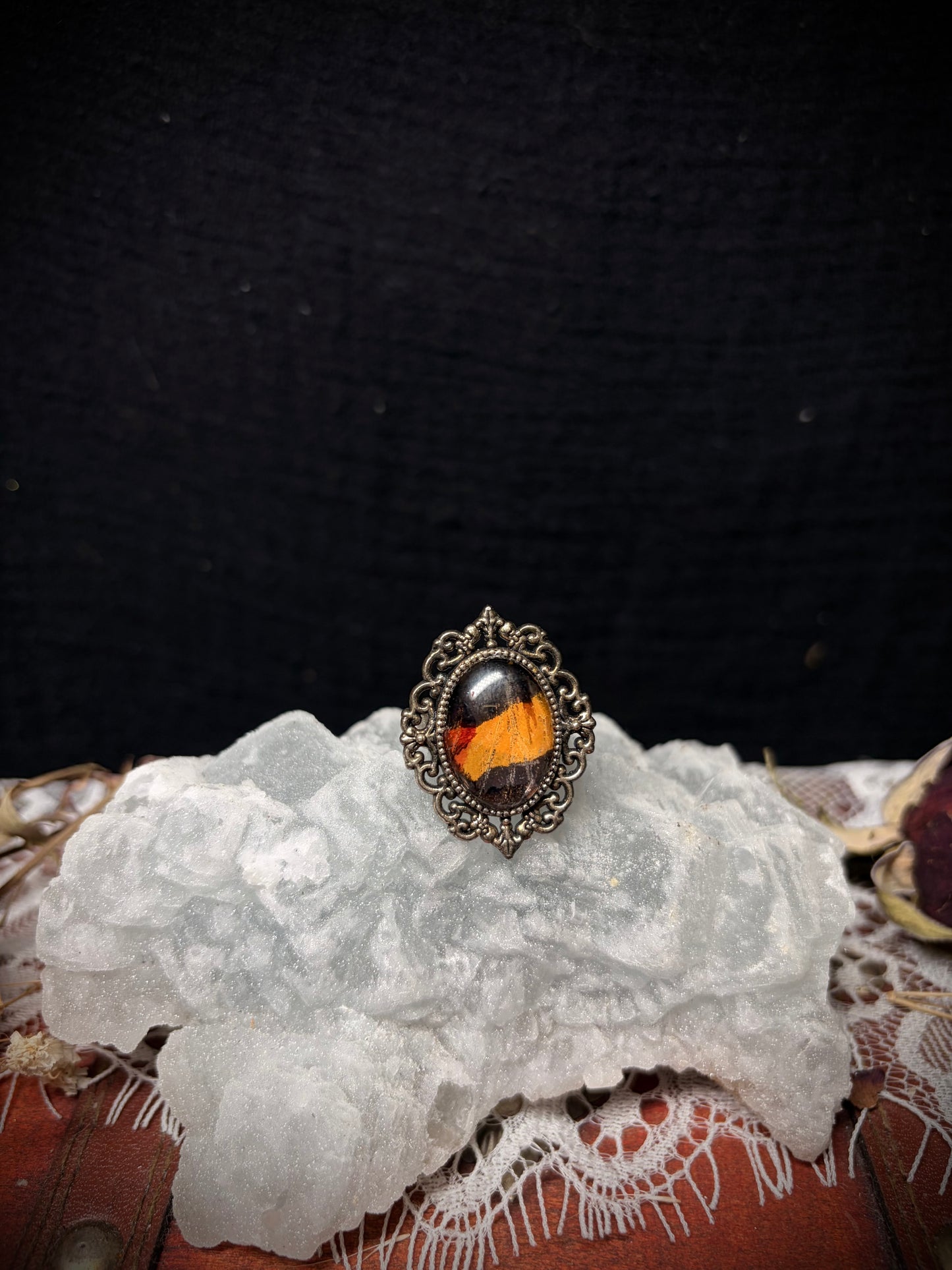 Real Butterfly Wing ring ethereal EMR