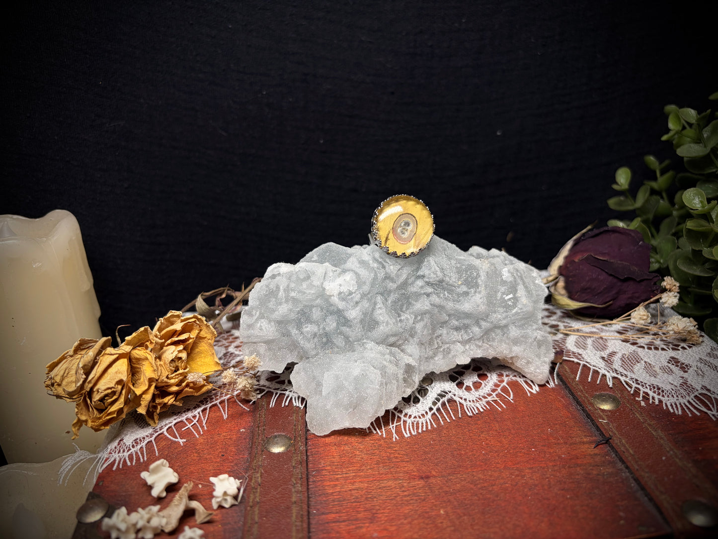 Real Moth Wing ring ethereal EMR