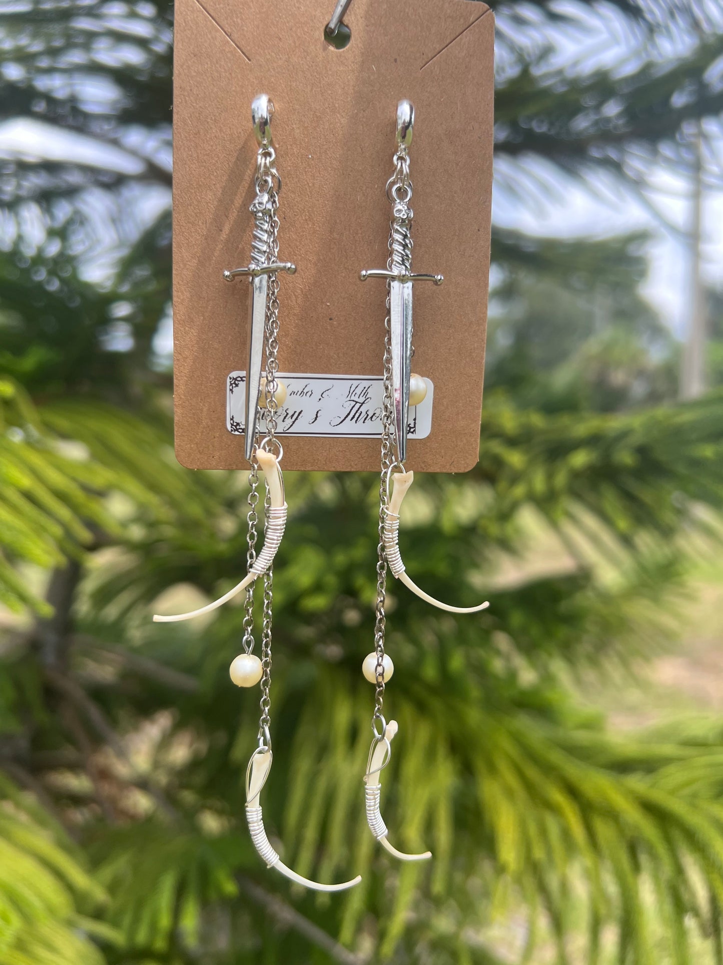 Ivory’s Throne Dangles in 9.25 Sterling Silver VEE Ethereal earrings