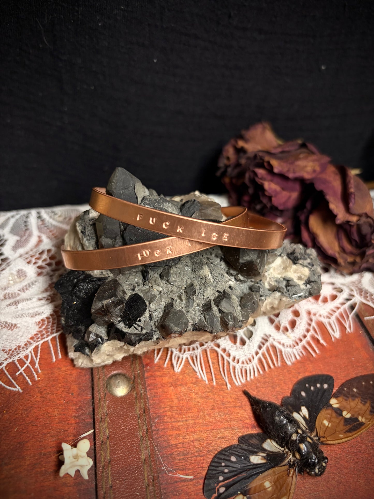 F*ck I*e stamped stainless cuff bracelet ethereal