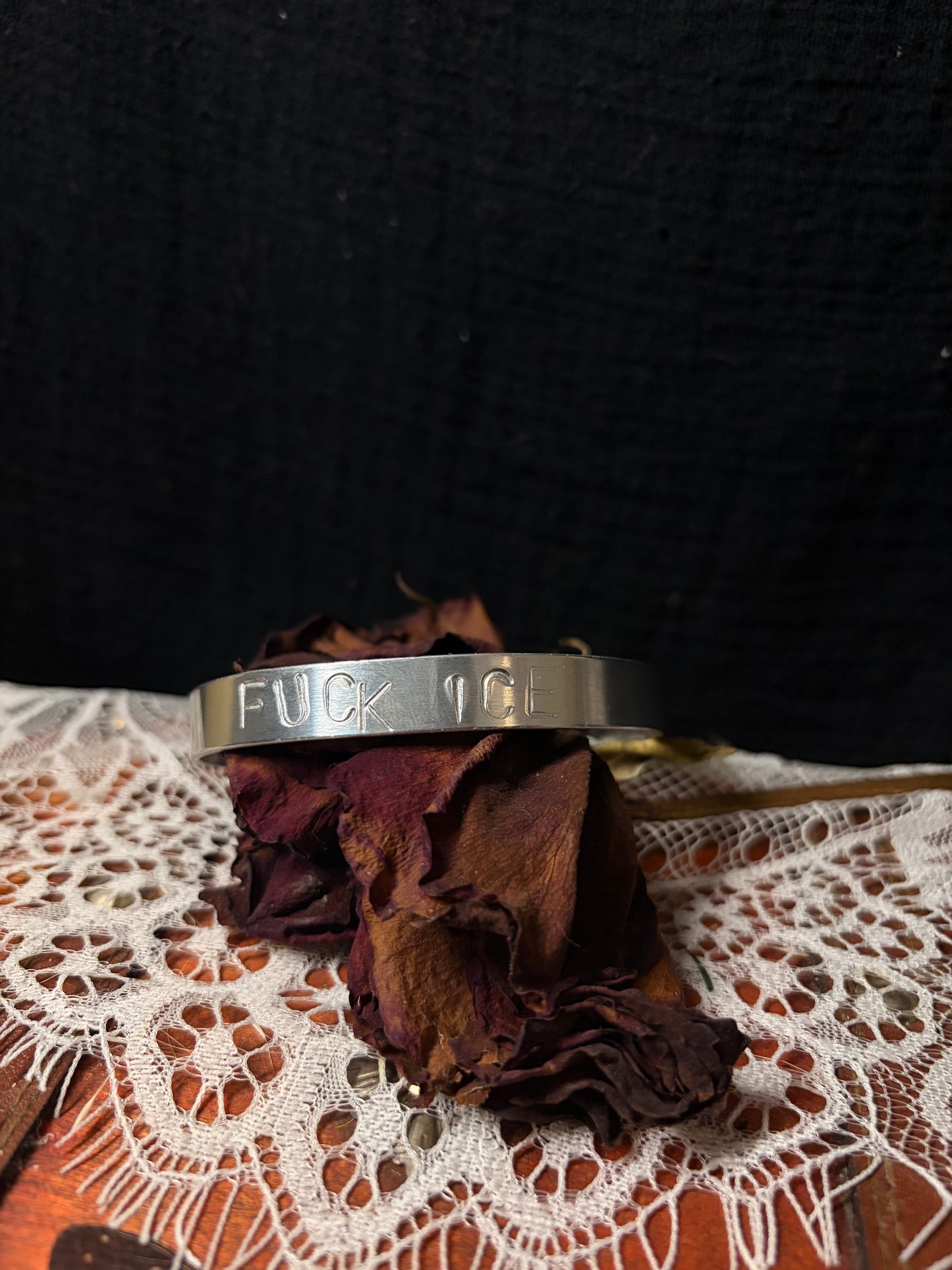 F*ck I*e stamped stainless cuff bracelet ethereal